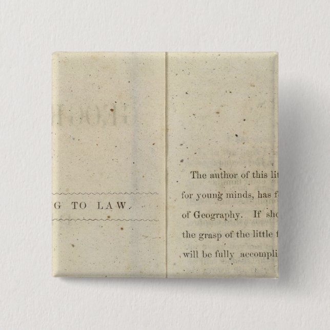 Preface Geographical reader for Dixie children Pinback Button (Front)