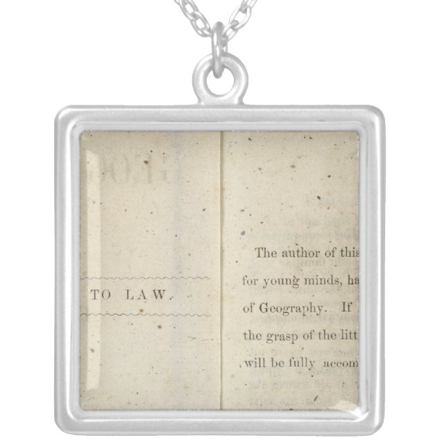 Preface Geographical reader for Dixie children Silver Plated Necklace (Front)