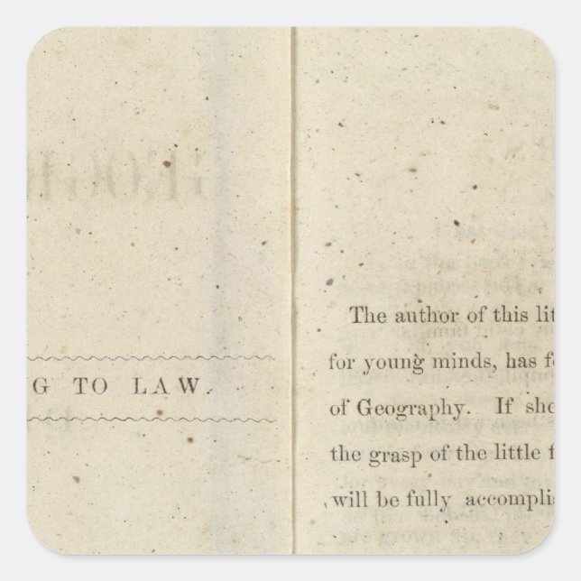 Preface Geographical reader for Dixie children Square Sticker (Front)