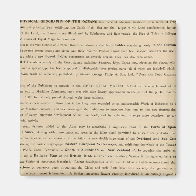 Preface New mercantile marine atlas Magnet (Front)