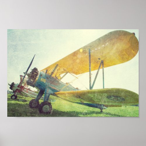 Preflight Antique Airplane Archival Poster
