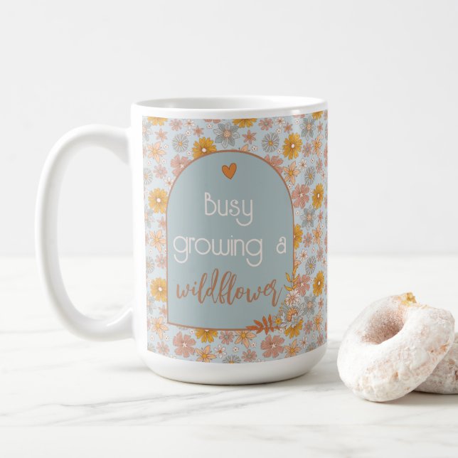 Pregancy Mommy-to-be Mug Boho Wildflower (With Donut)