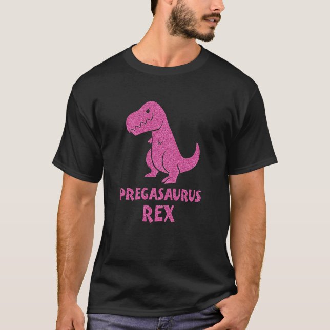 Pregasaurus Rex T-Shirt Maternity Preggo T-Rex Din (Front)