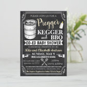 Pregger Kegger and BBQ Baby Shower Invitation (Standing Front)