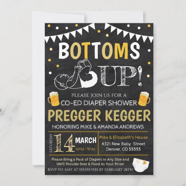 Pregger Kegger Baby Shower Invitation (Front)