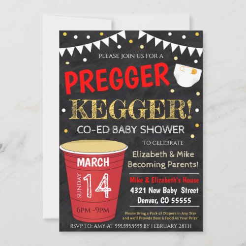 Pregger Kegger Baby Shower Invitation