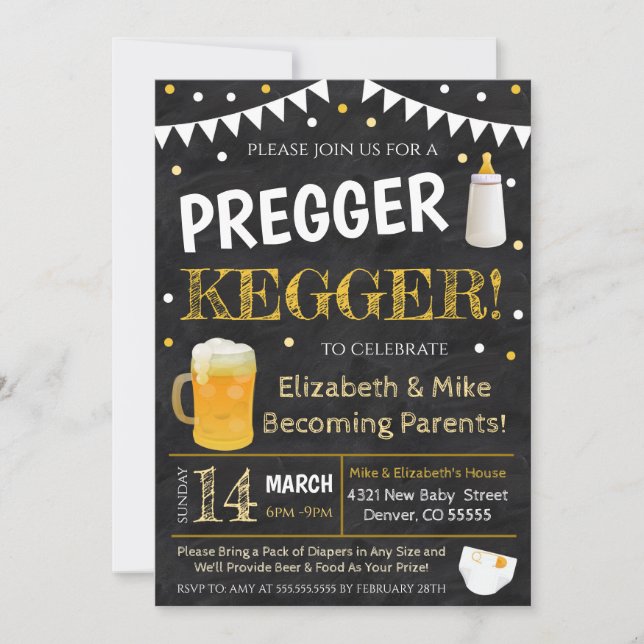 Pregger Kegger Baby Shower Invitation (Front)
