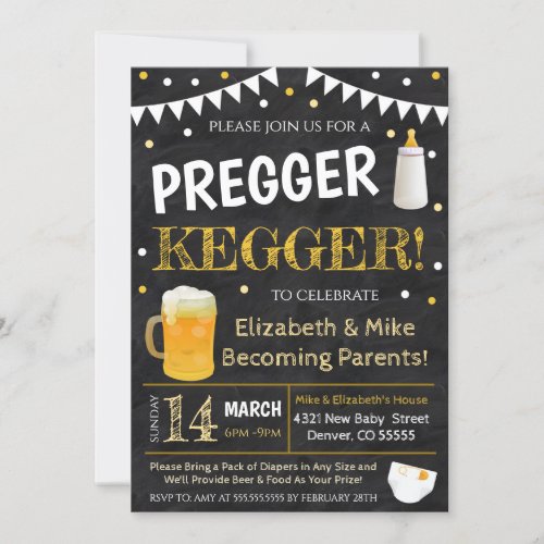 Pregger Kegger Baby Shower Invitation