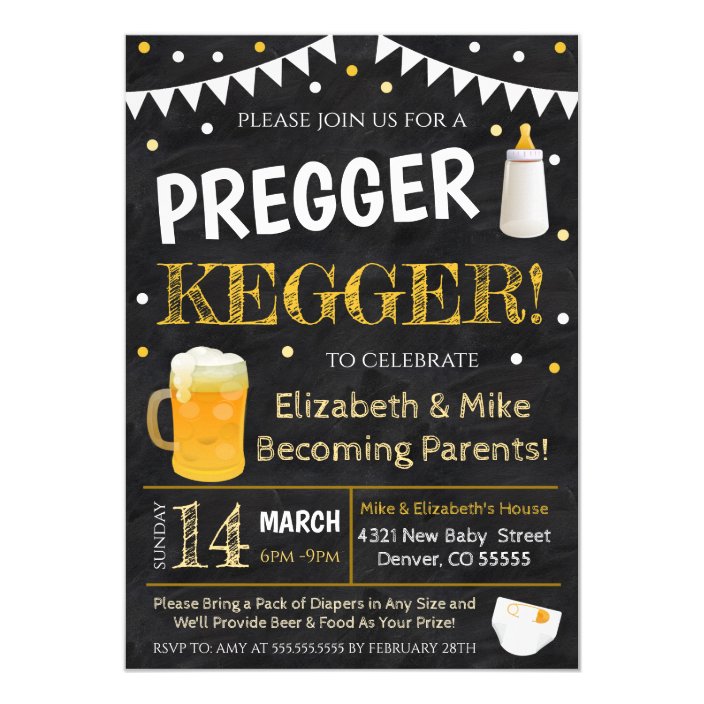 pregger kegger invitations