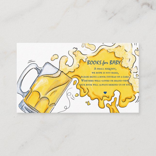 Pregger Kegger Beer Baby Shower Books for Baby Enclosure Card (Front)