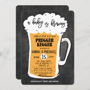 Pregger Kegger Beer Baby Shower Invitation