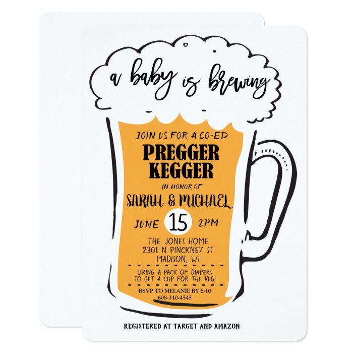 pregger kegger invitations