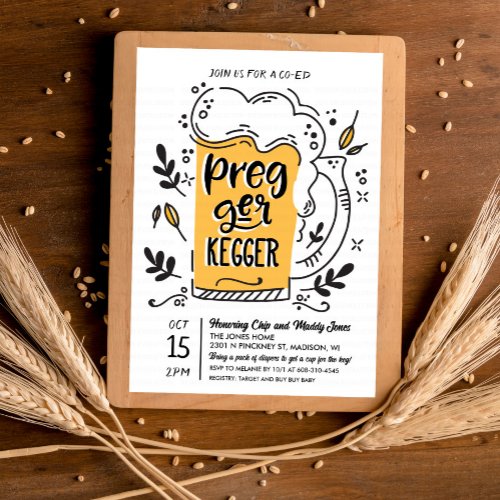 Pregger Kegger Beer Baby Shower Invitation