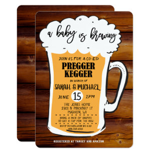 pregger kegger invitations