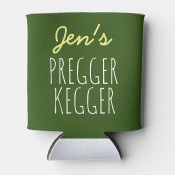 Pregger Kegger Coed Baby Shower Can Coolers  Baby  Can Cooler by MoeWampum at Zazzle
