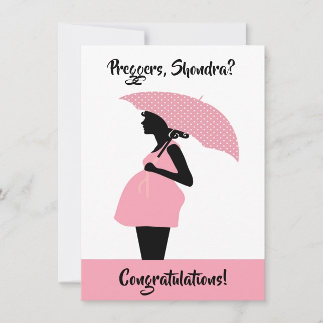 Preggers Custom Congratulations Card (Front)