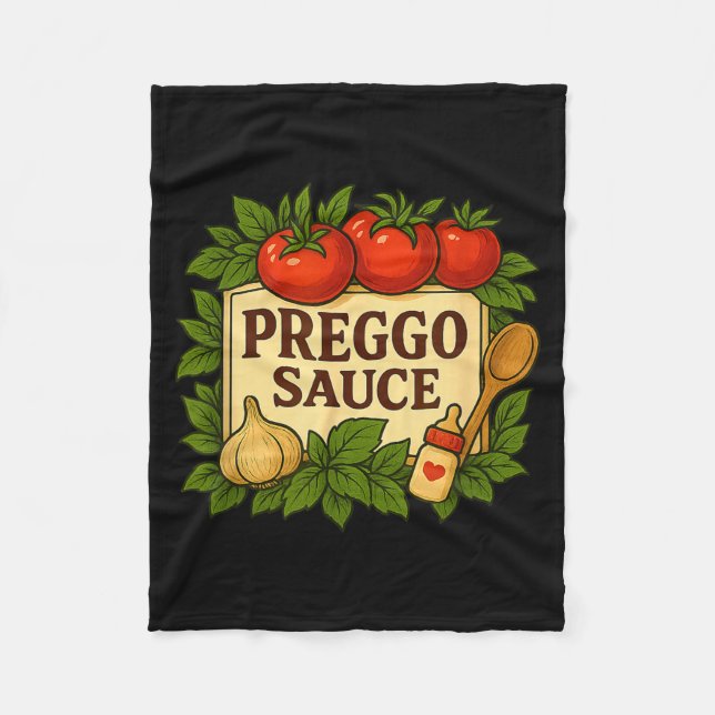 Preggo Sauce Costume Funny Pregnancy Announcement  Fleece Blanket (Front)