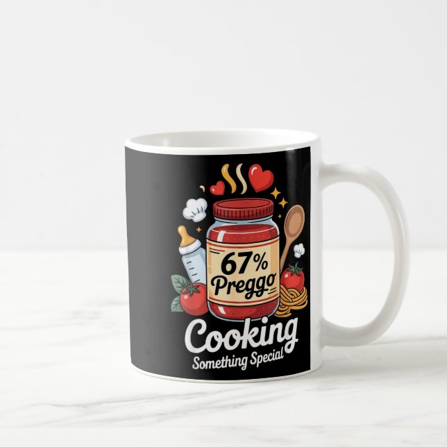 Preggo Sauce Pasta Pregnancy Announcement Funny 67 Coffee Mug (Right)