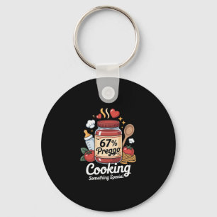 Preggo Sauce Pasta Pregnancy Announcement Funny 67 Keychain