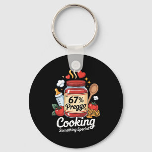 Preggo Sauce Pasta Pregnancy Announcement Funny 67 Keychain