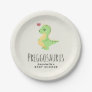 Preggosaurus Cute Dinosaur Baby Shower Paper Plates