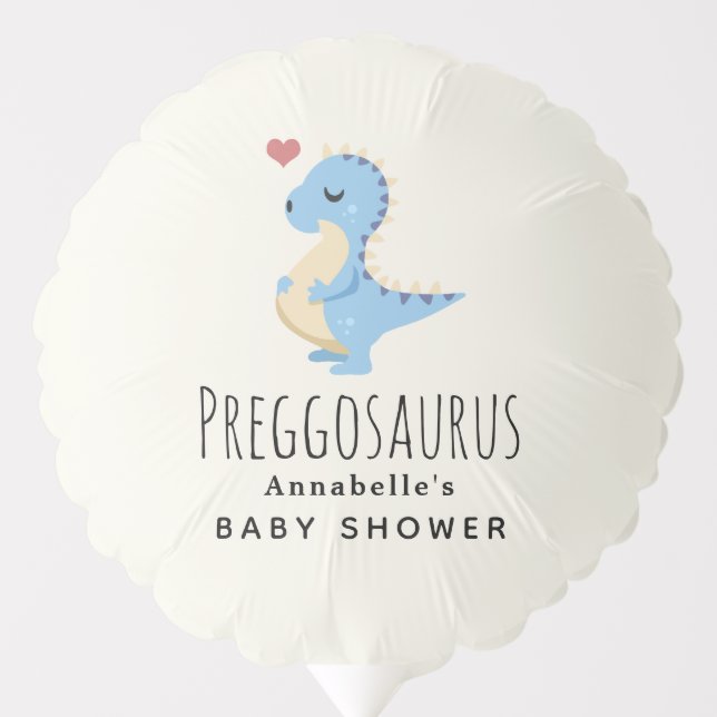 Preggosaurus Cute Dinosaur Boy Baby Shower  Balloon (Front)
