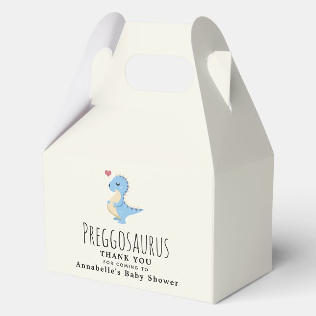 Preggosaurus Cute Dinosaur Boy Baby shower Favor Boxes (Front)