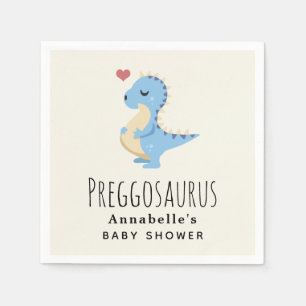 Preggosaurus Cute Dinosaur Boy Baby shower Napkins