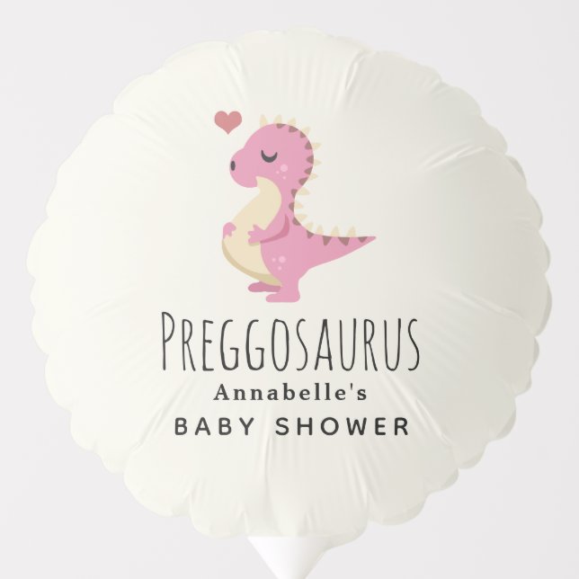Preggosaurus Cute Dinosaur Girl Shower  Balloon (Front)