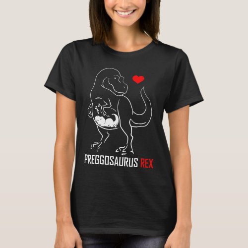 Preggosaurus Halloween Pregnancy Mom Dinosaur Gift T_Shirt