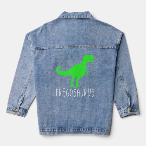 Preggosaurus  Pregnancy Announcement Pregosaurus  Denim Jacket