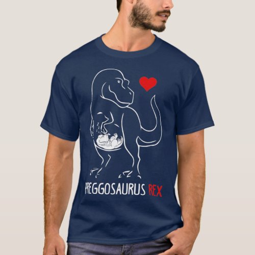 Preggosaurus Rex Pregnancy Dad Mom Dinosaur T_Shirt