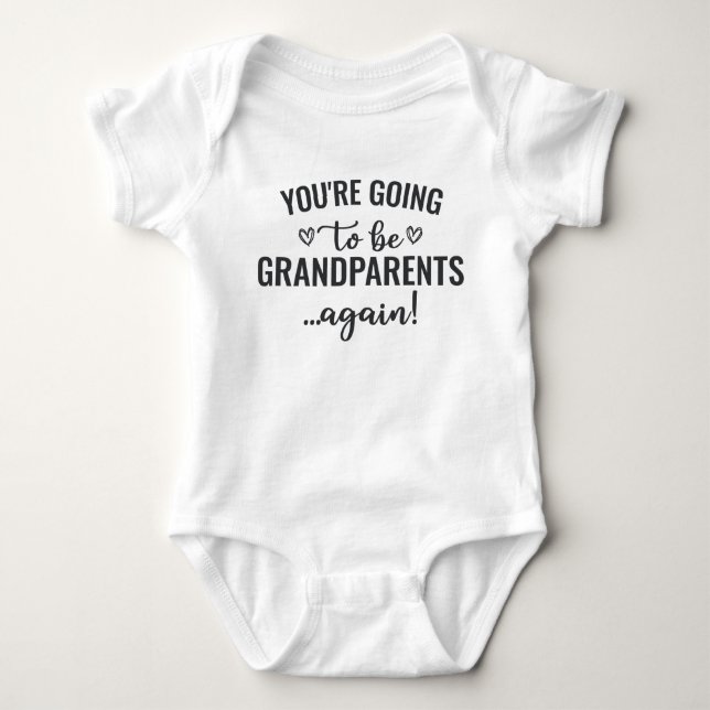 Pregnancy Annoucnement For Grandparents Baby Bodysuit (Front)