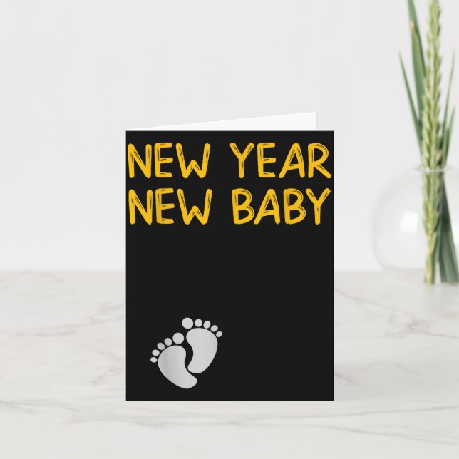 Pregnancy Announcemen - New Year New Baby  Card (Front)
