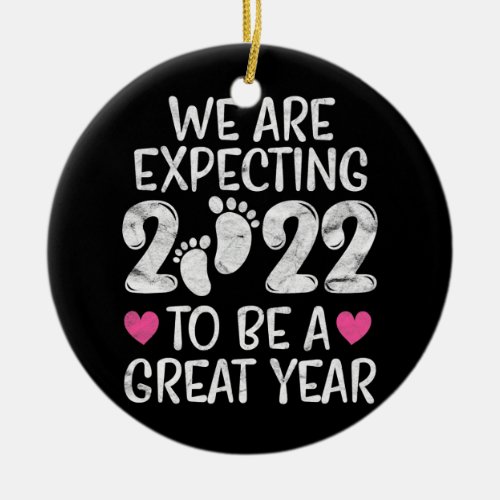 Pregnancy Announcement 2022 Mom Dad to be Baby Ceramic Ornament