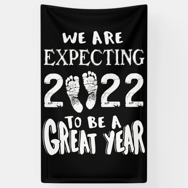 Pregnancy Announcement 2022 We Are Expecting Banner (Vertical)