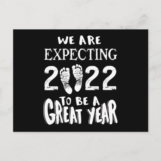 Pregnancy Announcement 2022 We Are Expecting Postcard (Front)