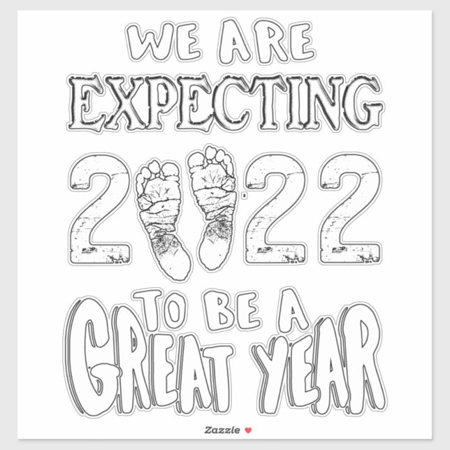 Pregnancy Announcement 2022 We Are Expecting Sticker (Sheet)