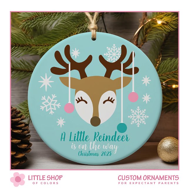 Pregnancy Announcement Baby Customizable Photo Ceramic Ornament (Creator Uploaded)