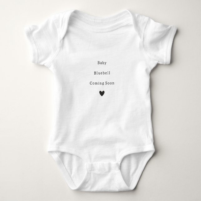 Pregnancy Announcement Baby Family Name Romper (Front)