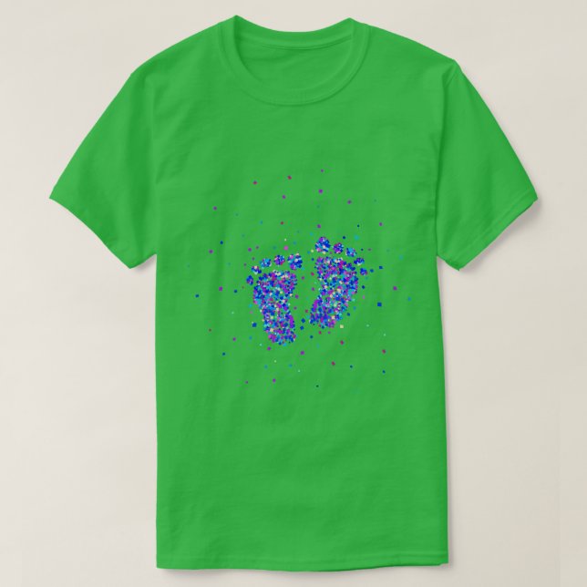 Pregnancy Announcement Baby Feets Boy T-Shirt (Design Front)