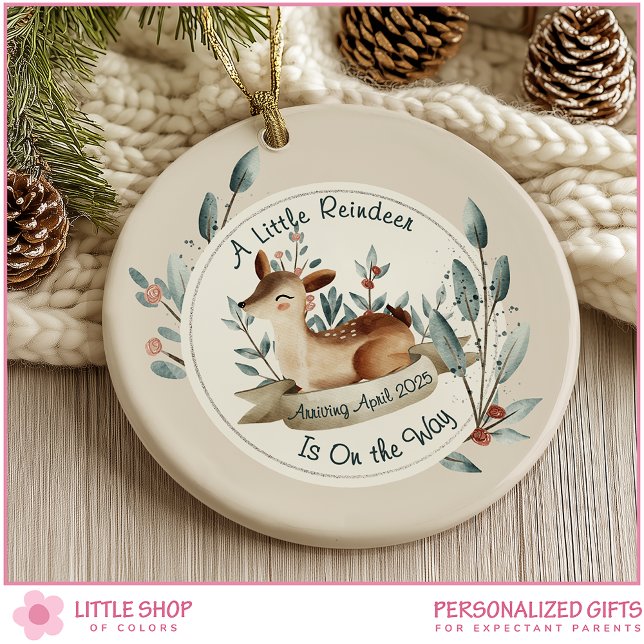 Pregnancy Announcement Baby on the Way Photo Ceramic Ornament (Creator Uploaded)