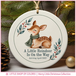 Pregnancy Announcement Baby on the Way Photo Ceramic Ornament