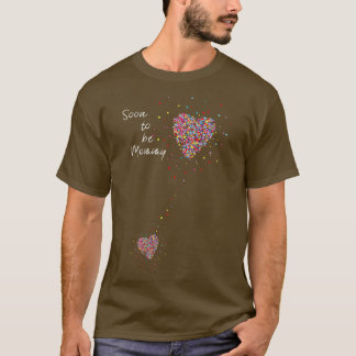 Pregnancy Announcement Baby Shower Heart 3 T-Shirt