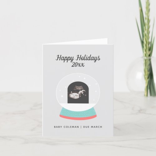 Pregnancy Announcement Baby Sonogram Holiday Card
