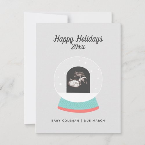 Pregnancy Announcement Baby Sonogram Holiday Card