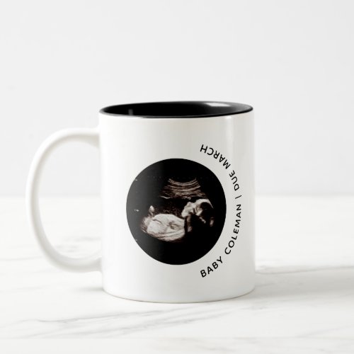 Pregnancy Announcement Baby Sonogram Photo Two_Tone Coffee Mug