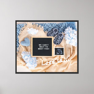Pregnancy Announcement Baby Welcoming card, Gender Canvas Print
