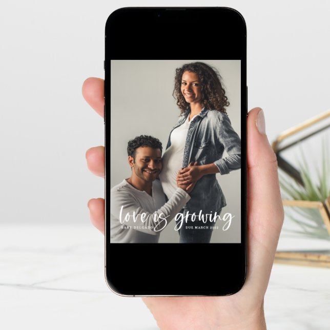Pregnancy Announcement Card | Love Is Growing (Front Digital)