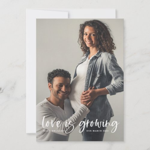 Pregnancy Announcement Card  Love Is Growing